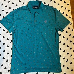 Men’s Original Penguin by Munsingwear Blue Paisley Polo M EUC